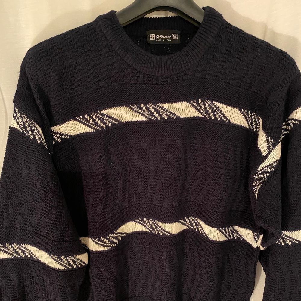 Men’s St Bernard Navy will White Stipes details 42